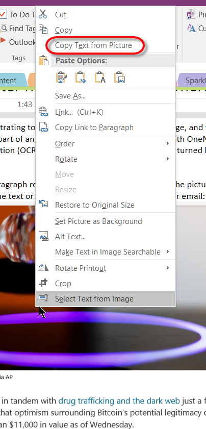rotate pdf page in onenote