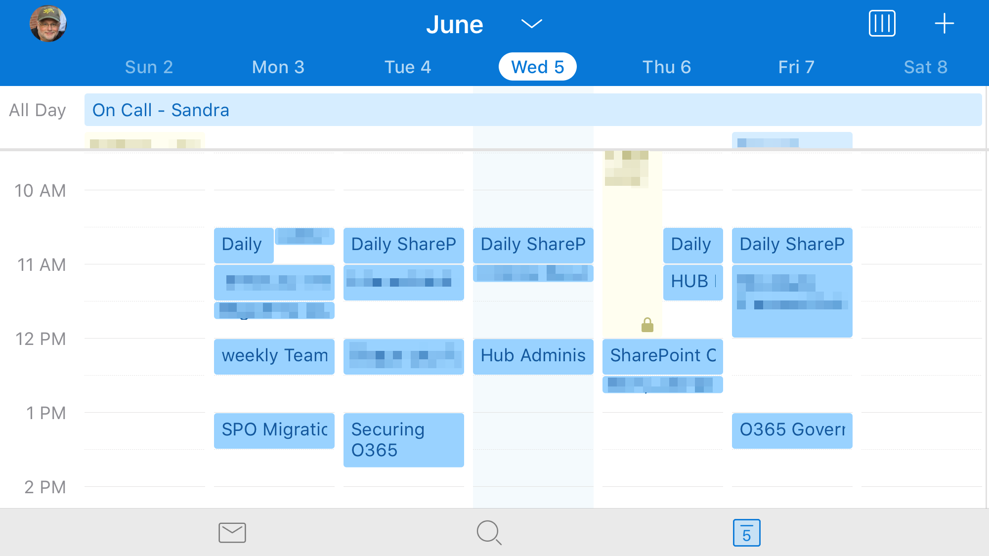 Seeing a weekly calendar view in the Outlook mobile app One Minute