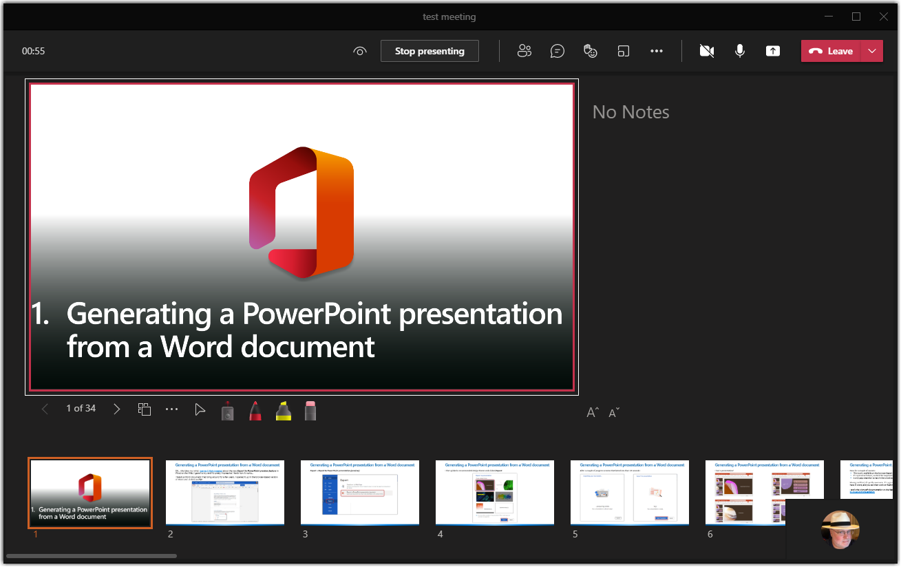 powerpoint live presentation teams